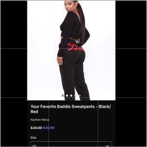 black/red sweatpants girls